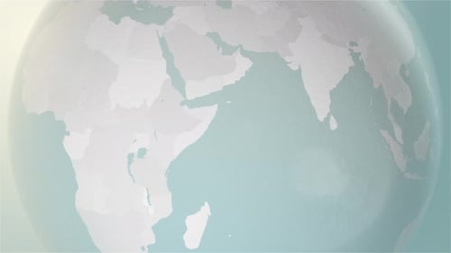 Global Earth Map Zoom with Country Outline Reveal