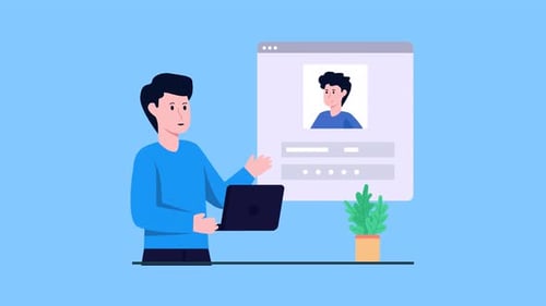 2D Character Talking On Video Call 4K