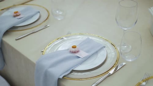 Elegant Table Setting for Wedding or Event