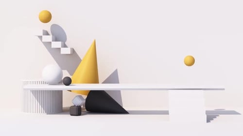 Composition géométrique minimaliste avec des formes