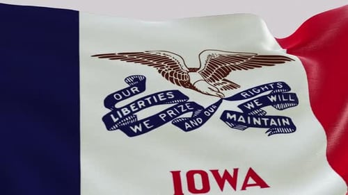Realistic Waving Iowa State Flag Animation