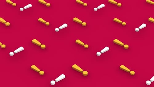 Exclamation Mark Isometric looping background pattern