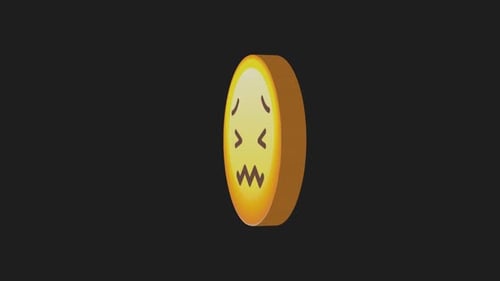 Emoticon-Gesicht, 3D-Bewegungsgrafik