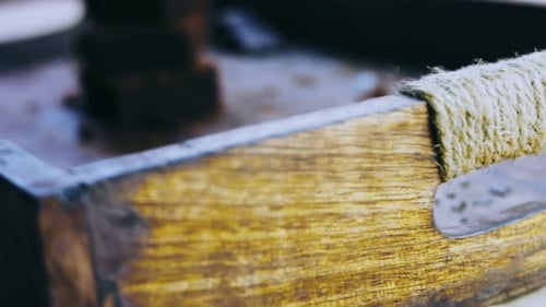 Delicious Stack of Fudgy Chocolate Brownies on Wooden Tray
