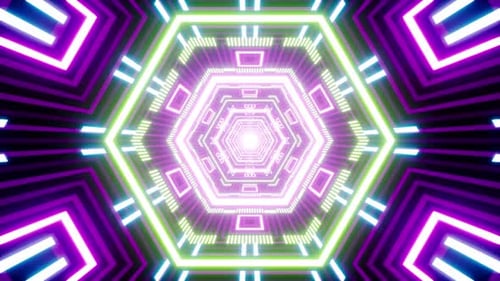Fluorescent Color Hexagon Event Background