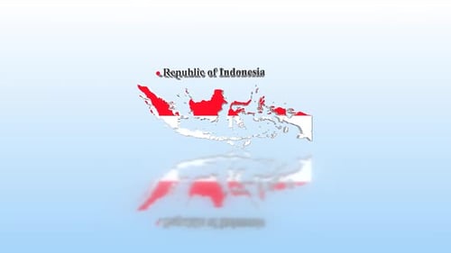 Indonesia Map With Flag