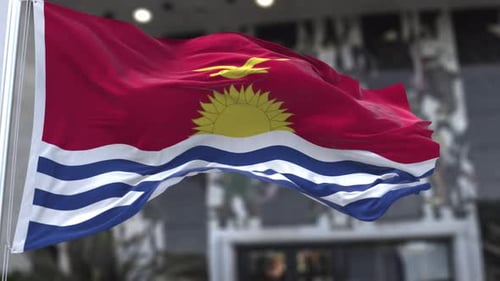 Kiribati Wavy Flag In The Wind Waving Official Flag 4K