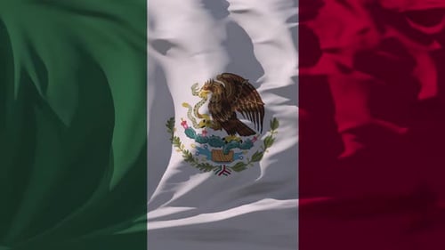 Waving Mexican Flag Animation Loop