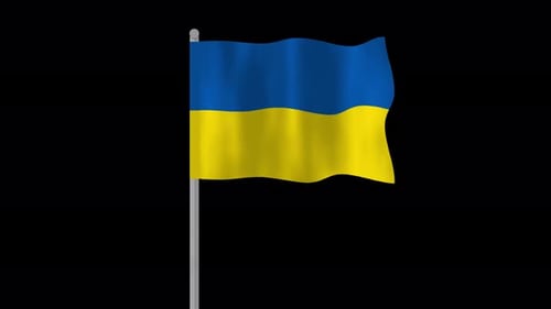 Realistic Waving Ukrainian Flag 3D Animation