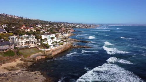 Southern California West Coast. La Jolla Beach, Looking towards San Diego. Pacific Coastline