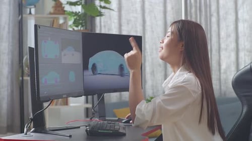 Woman Uses CAD Software to Design Car at Home
