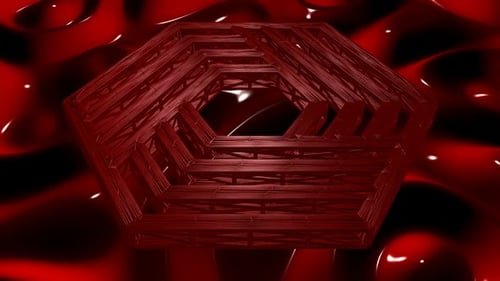 Fond rouge avec forme et plasma, rendu 3D, design unique, exclusif, réflexion