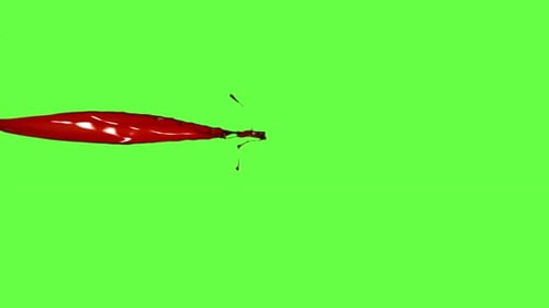 Carnage Collection: Chroma keying effect of a long blood stream falling slowly on the screen shot on
