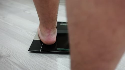 Measuring Weight on Weighing Scale, Close Up