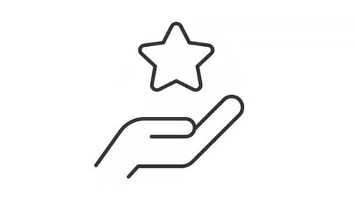 Flat Design Hand with Sparkling Star Animation