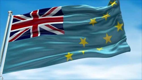 Realistic Tuvalu National Flag Waving Animation