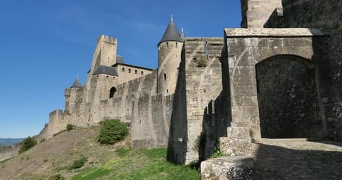 Carcassonne, the biggest castle fortress in europe, Aude department, France