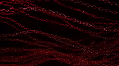 Red Glowing Abstract Chains Dynamic Motion Background