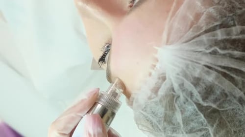 Cosmetology Clinic Facial Skin Care Procedures Using Modern Equipment Closeup Vertical Video