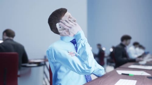 Business People Unrecognizable On The Computer Screen In The Office