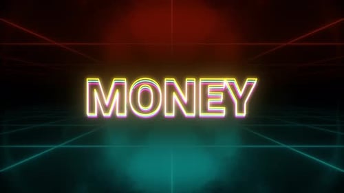 Vibrant Neon Money Text Reveal Animation