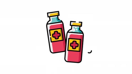 Animated Medical Bottles with Cross for Health and Science Content
