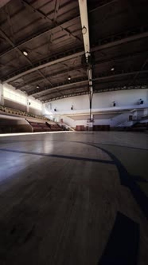 Large Empty Auditorium at College Basketball Gym