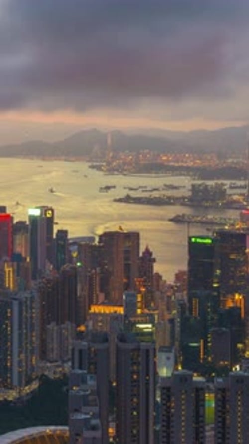Vertical View Of Hong Kong Skyline