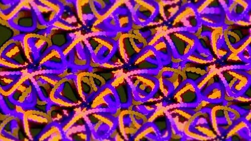 Abstract Looping Pattern of Intertwined Colorful Beaded Shapes