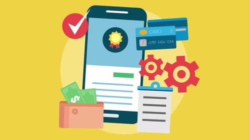 Animated Flat Design for Mobile Payments and Financial Services