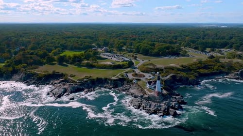Portland Head Lighthouse from air