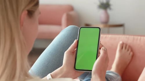 Phone with Green Screen and Chroma Key. Chromakey Mockup with Tracking Markers