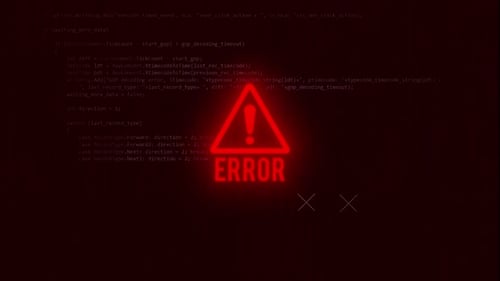 Red Glitch Error Warning Message Animation