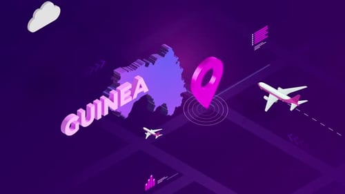 Futuristic Isometric Map Animation with Airplanes