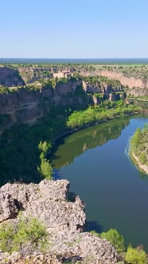 Paysage panoramique du canyon de la rivière Duraton à Ségovie, Espagne