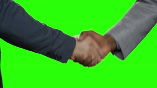Handshake on Green Screen Background