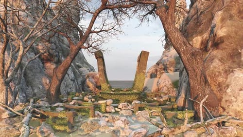 Abandoned Ruins And Ocean View