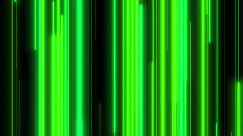 Abstrakte Animation mit grüner Neonlinie