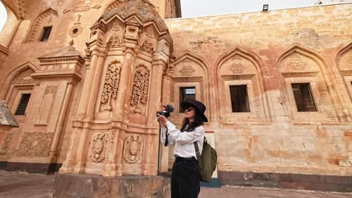 Ishak Pasha Palace Taking Video With The Camera