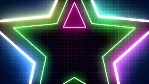 Abstract pattern star shape glow neon.