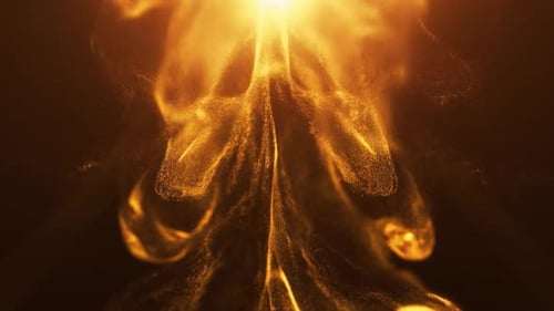 Dynamic Golden Particles Rising Fluid Motion Background