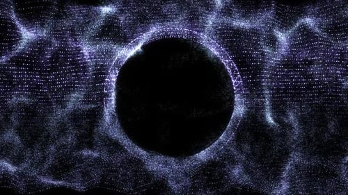 Abstract Digital Particle Wave Circle Reveal