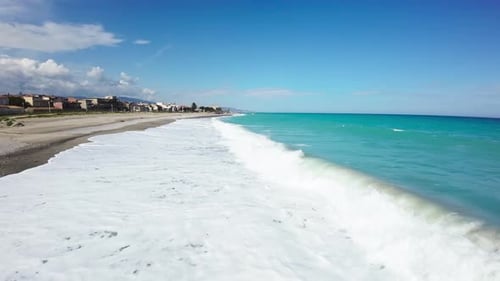 Mediterranean Sea Waves Crashing Aerial