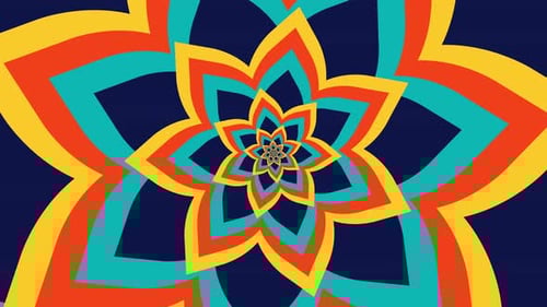 Abstract Striped Concentric Star Shapes Expanding Background Loop