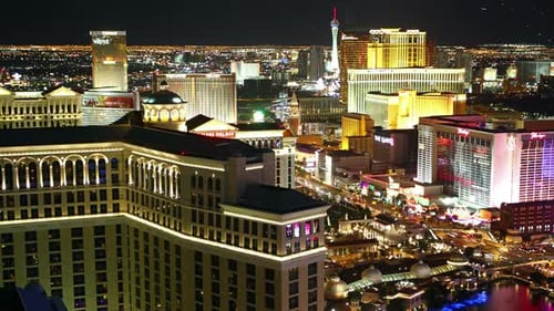LAS VEGAS - APRIL 27, 2013: Las Vegas at Night, Time Lapse