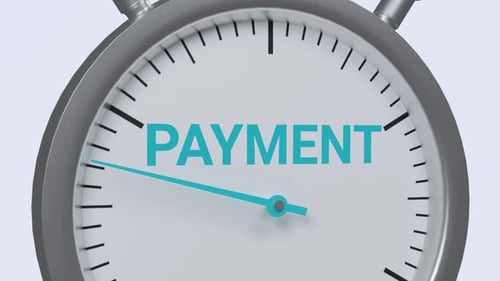 Animated 3D Stopwatch with Payment Text