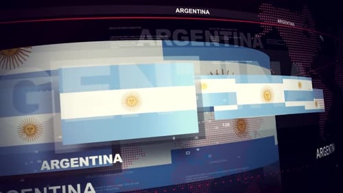 Argentina Flag Digital Corporate News Background