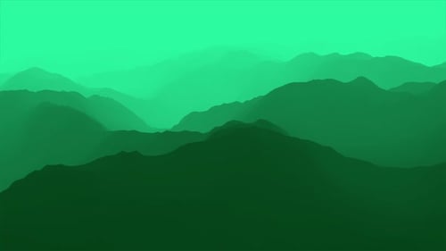 Abstract Gradient Green Mountain Landscape Dolly Shot