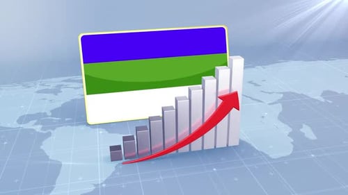 Komi Economic Growth Bar Chart Graph Rising Red Arrow