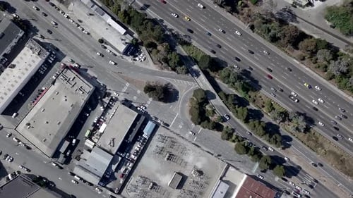 Los Angeles Sprawling Neighbourhood As Seen From High in the Skyboy Running Down a Dirt Road in a